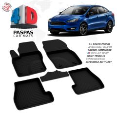Ford Focus 3 Makyajlı SD 4D Araca Özel Havuzlu Kauçuk Paspas 2015-2018