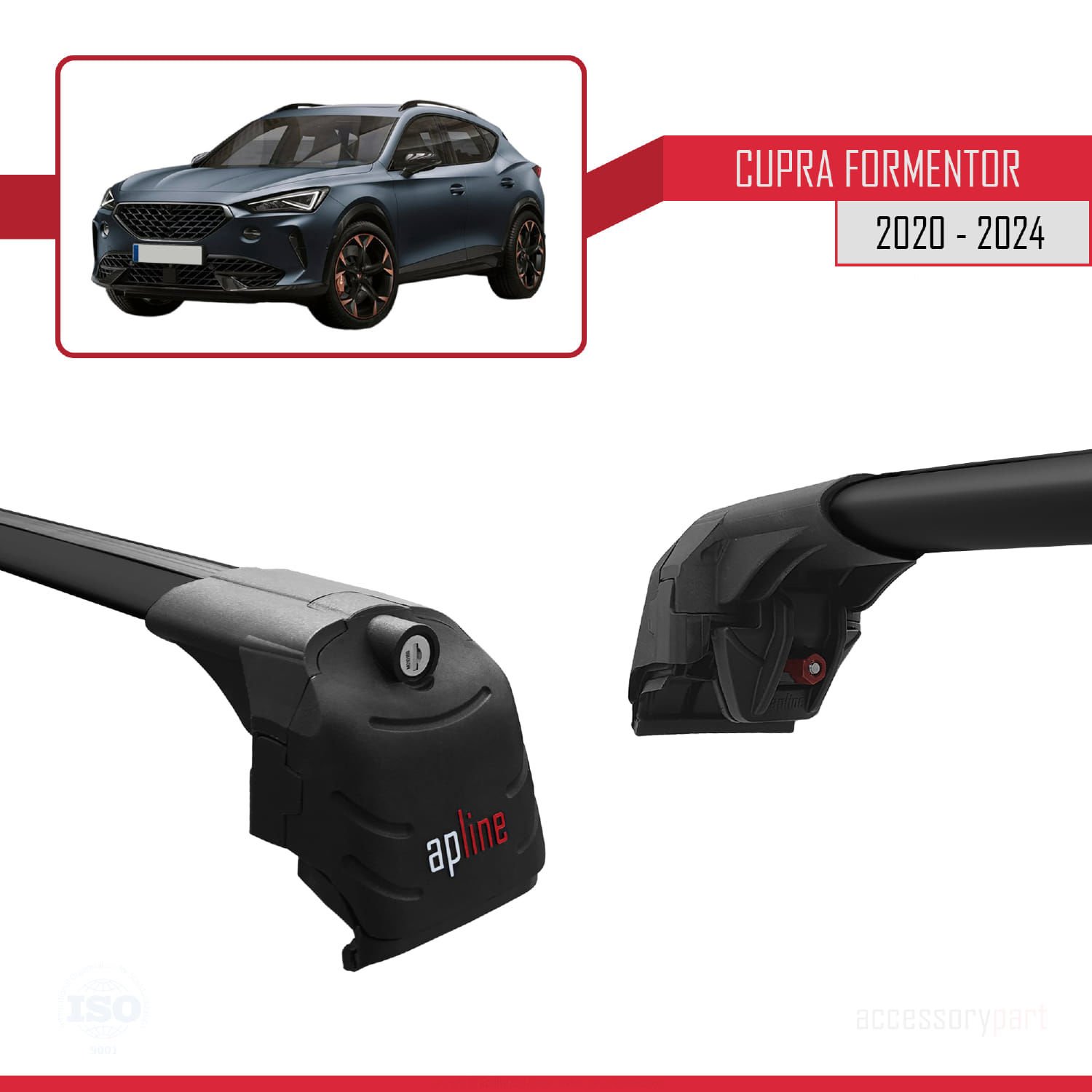 Cupra FORMENTOR 2020 ve Sonrası ile uyumlu ACE-2 Ara Atkı Tavan Barı SİYAH