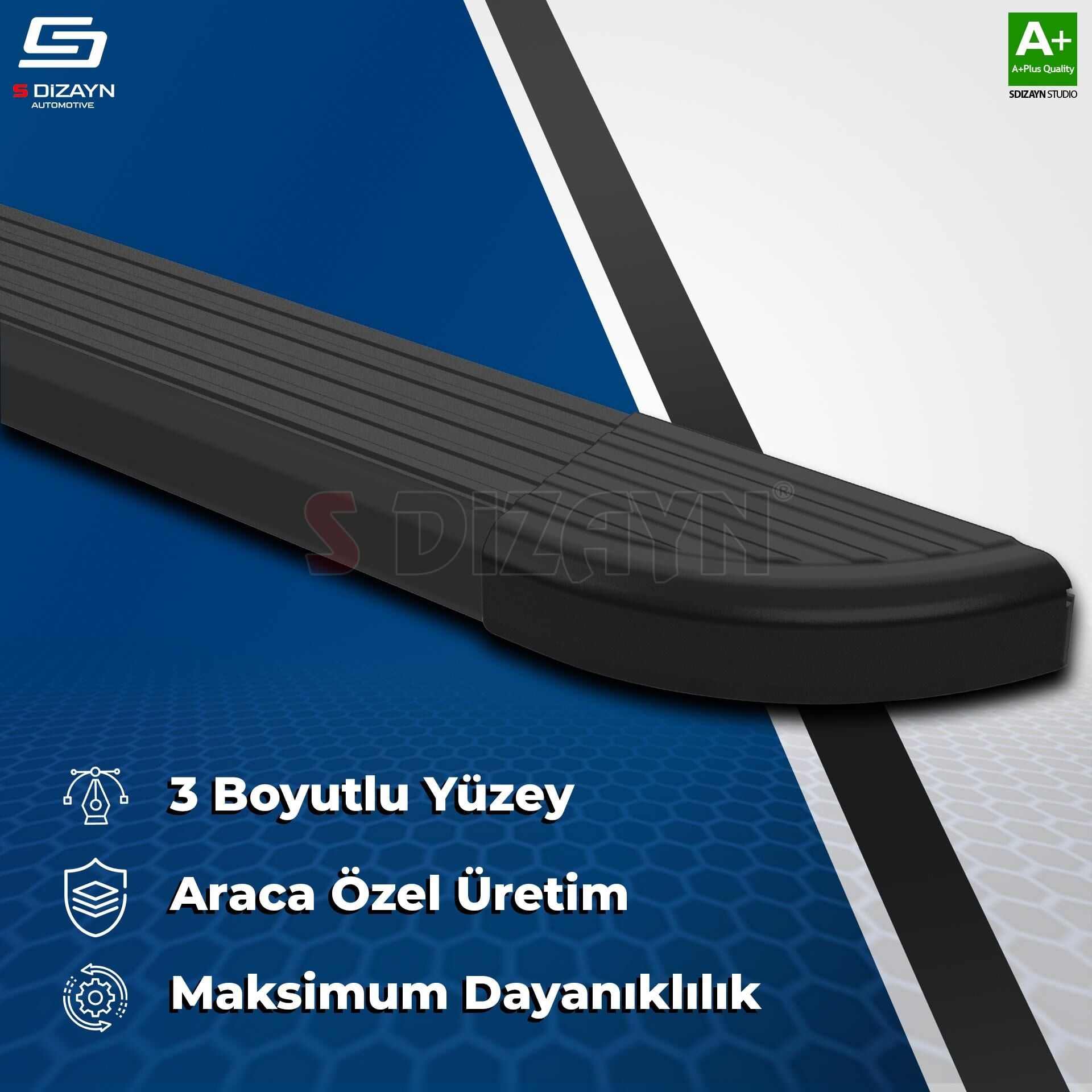 S-Dizayn Peugeot 2008 2 Skyline Siyah Yan Basamak 183 Cm 2020 Üzeri A+ Kalite