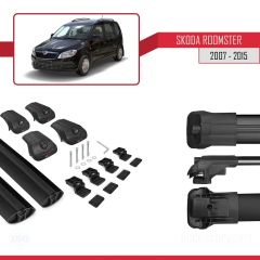 Skoda Roomster 2007-2015 Arası ile uyumlu ACE-1 Ara Atkı Tavan Barı SİYAH
