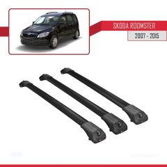 Skoda Roomster 2007-2015 Arası ile uyumlu ACE-1 Ara Atkı Tavan Barı SİYAH 3 ADET BAR