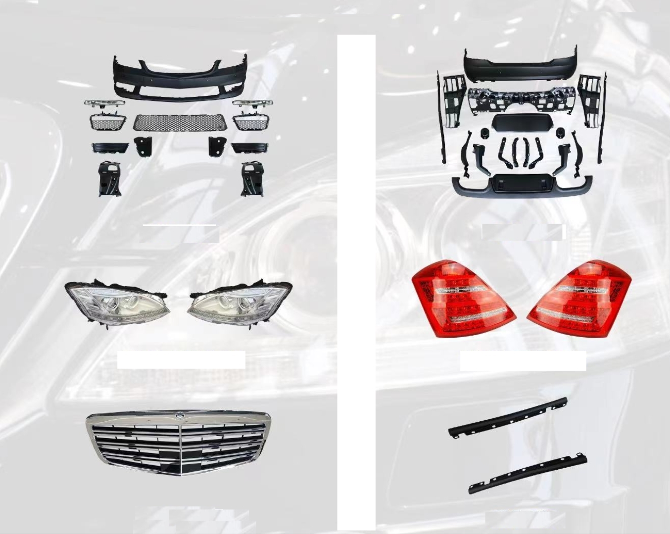 Mercedes W221 Uyumlu S63 & S65 Body Kit (Far Ve Stop Dahil Full Set))
