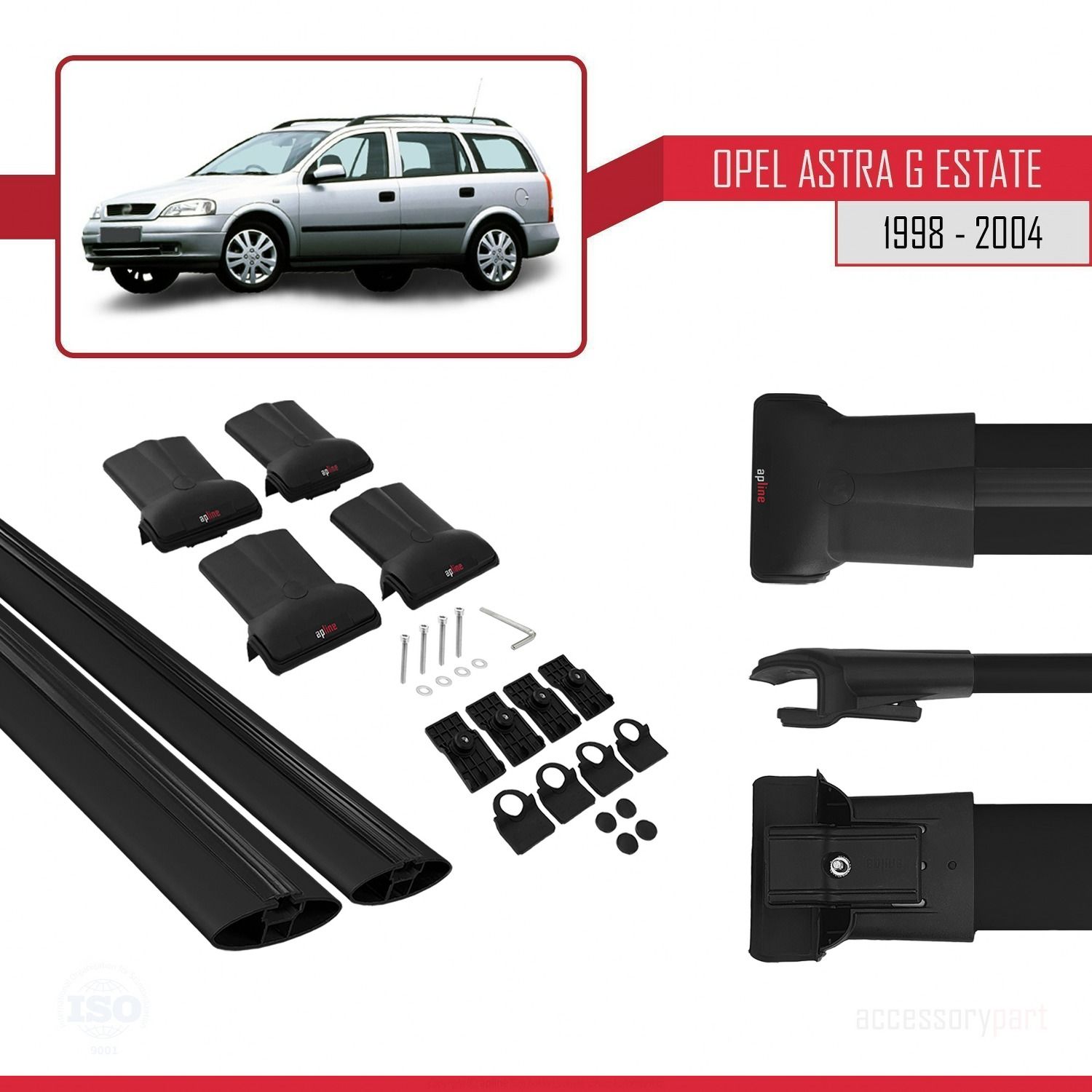 Opel Astra (G) SW 1998-2004 Arası ile uyumlu FLY Model Ara Atkı Tavan Barı SİYAH