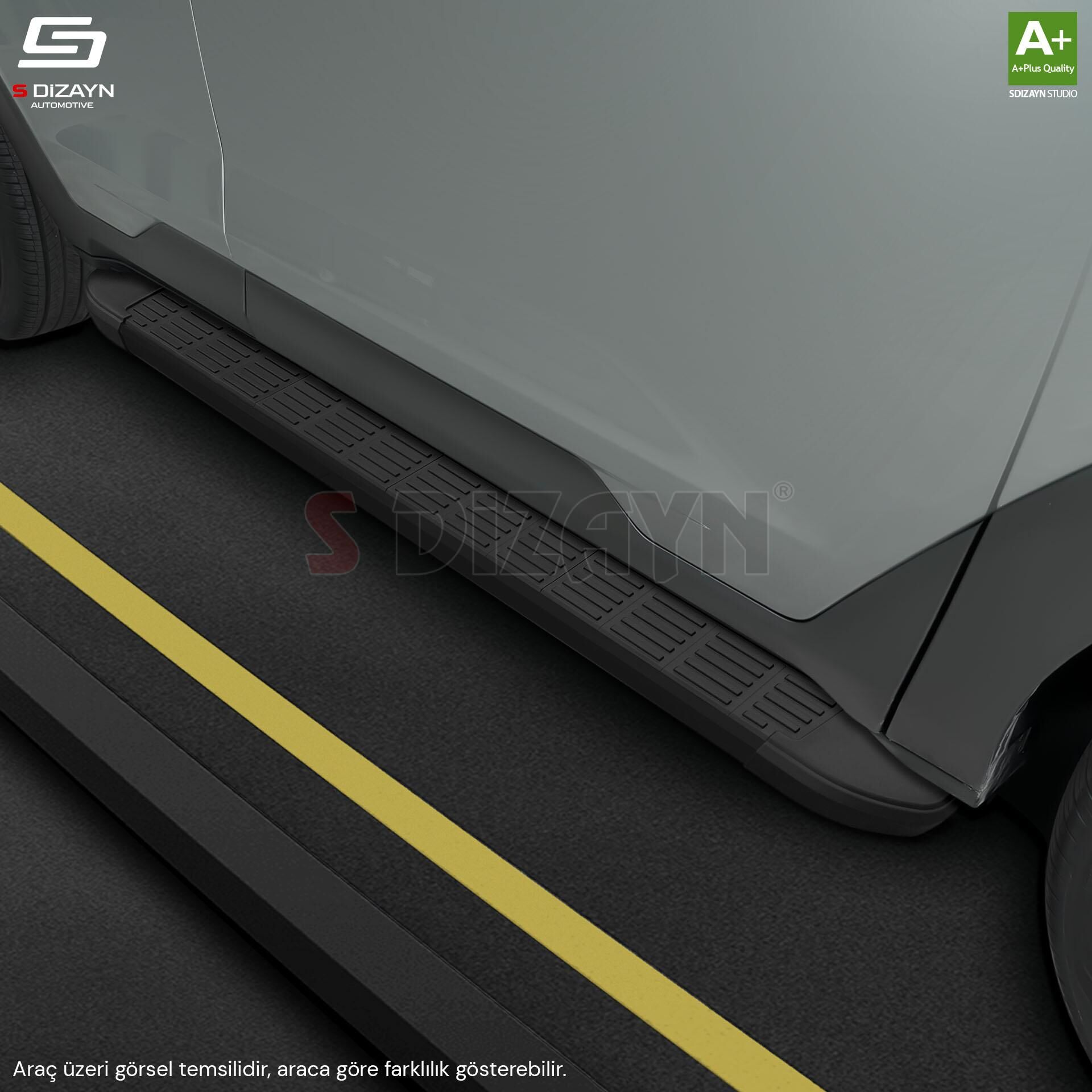 S-Dizayn Renault Duster 3 S-Line Siyah Yan Basamak 183 Cm 2024 Üzeri A+ Kalite