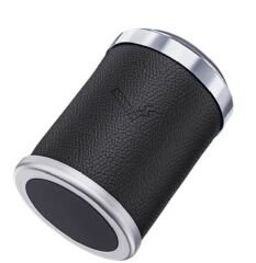 Işıklı küllük deri kaplamalı-basmalı siyah / ICKU60