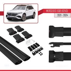 Mercedes EQB (X243) 2021 ve Sonrası ile Uyumlu FLY Model Ara Atkı Tavan Barı SİYAH