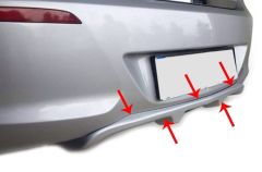 Hyundai İ20 Uyumlu Arka Orta Tampon (Difüzör) Fiber 2012-2014