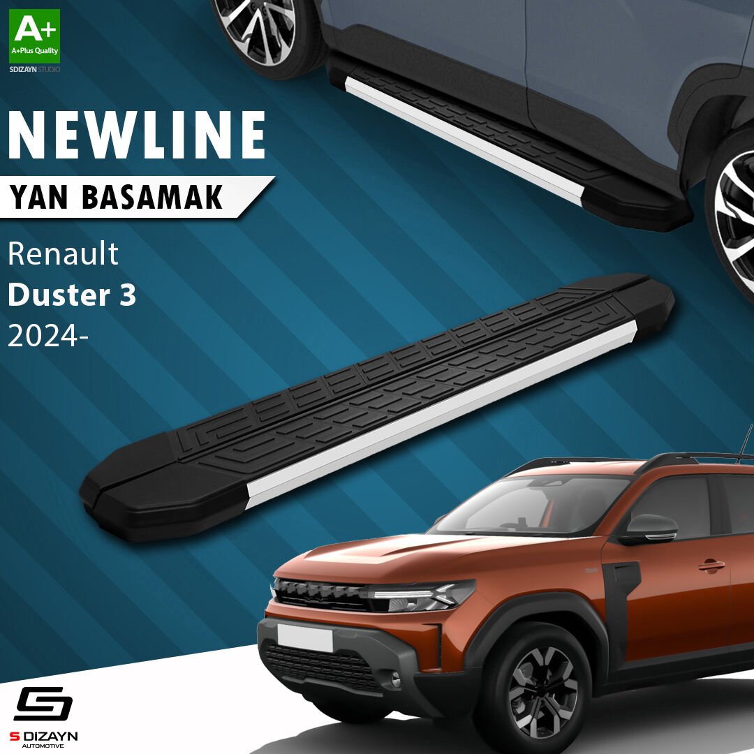 S-Dizayn Renault Duster 3 NewLine Aluminyum Yan Basamak 183 Cm 2024 Üzeri A+ Kalite