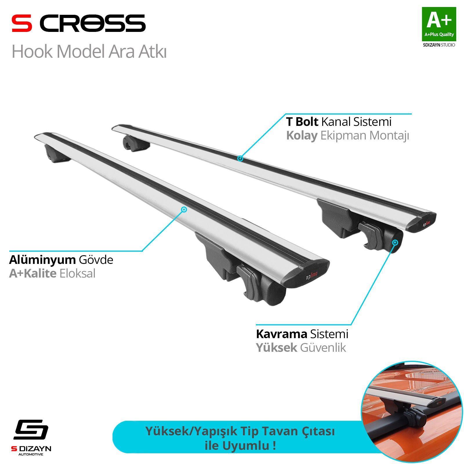 Mercedes C Uyumlu Class S205 2014-2021 Hook Anahtarsız Model Gri Ara Atkı A+ Kalite Parça