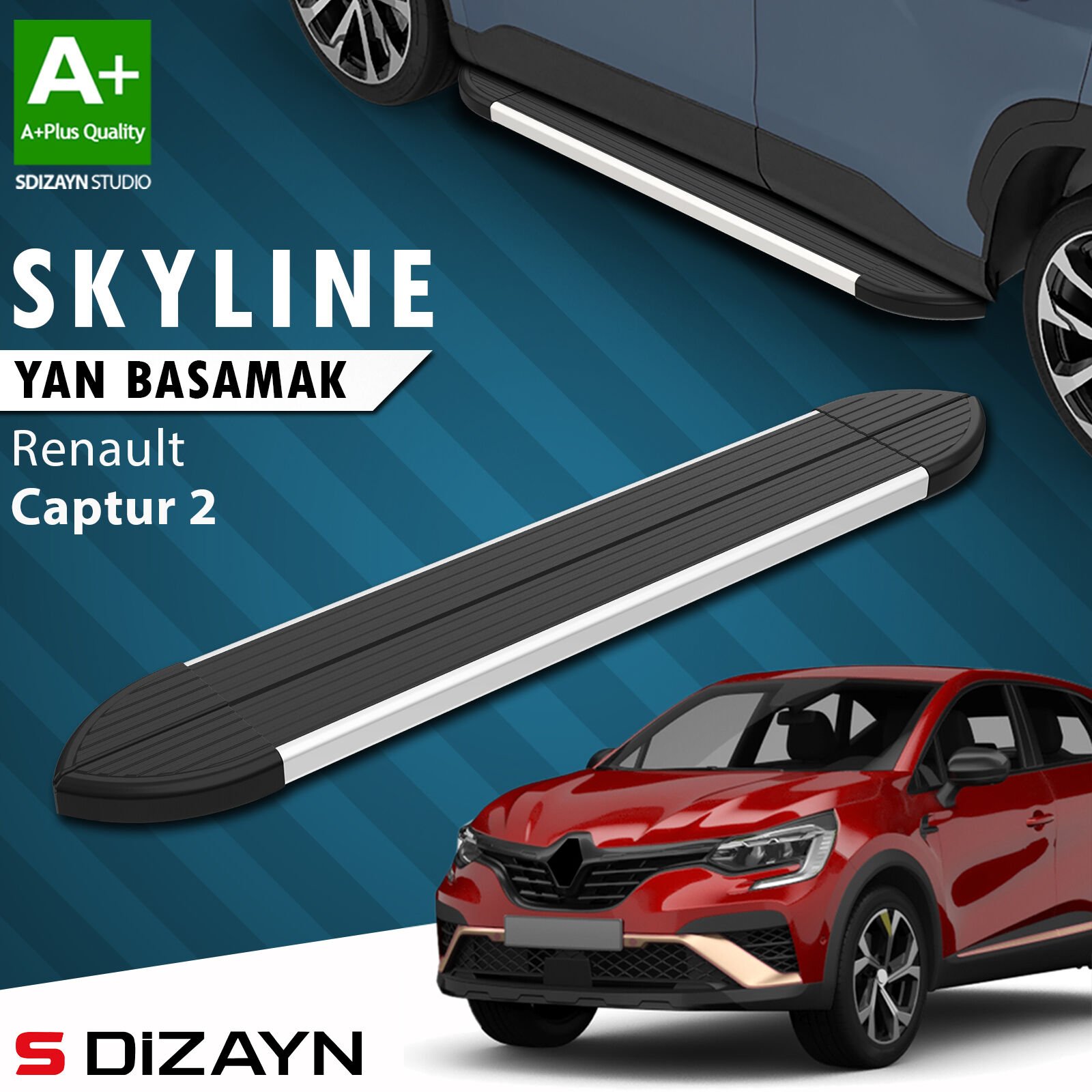 S-Dizayn Renault Captur 2 Skyline Aluminyum Yan Basamak 183 Cm 2020 Üzeri A+ Kalite
