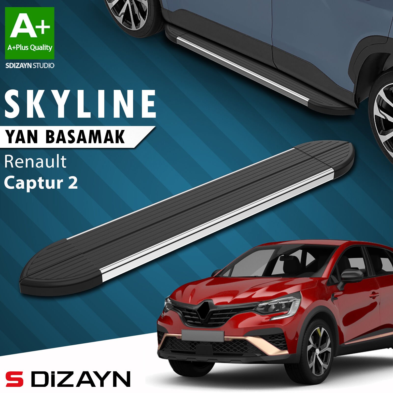 S-Dizayn Renault Captur 2 Skyline Krom Yan Basamak 183 Cm 2020 Üzeri A+ Kalite