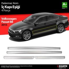Volkswagen Passat Uyumlu B8 Krom İç Kapı Eşiği 4 Parça 2015 Üzeri