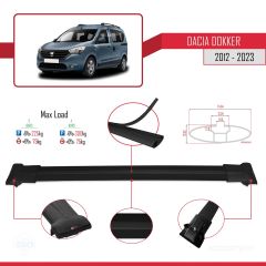 Dacia Dokker 2012 ve Sonrası ile uyumlu FLY Model Ara Atkı Tavan Barı SİYAH 3 ADET BAR
