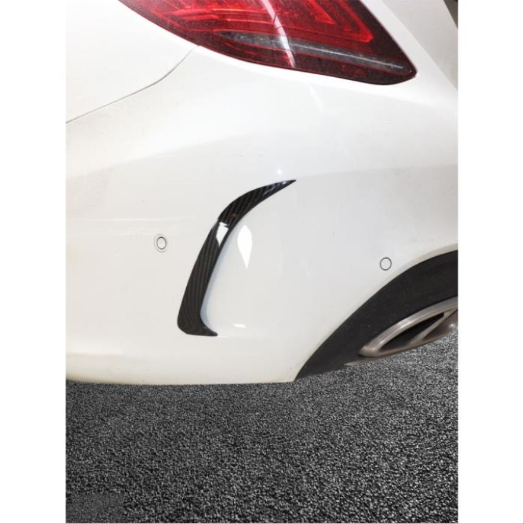 Mercedes W205 Uyumlu 2015-2020 Arka Tampon Bıçakları (Piano Black)