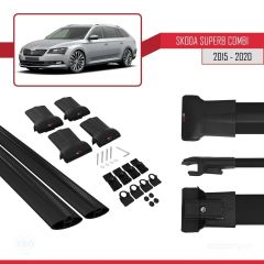 Skoda SuperB COMBI 2015-2020 Arası ile uyumlu FLY Model Ara Atkı Tavan Barı SİYAH