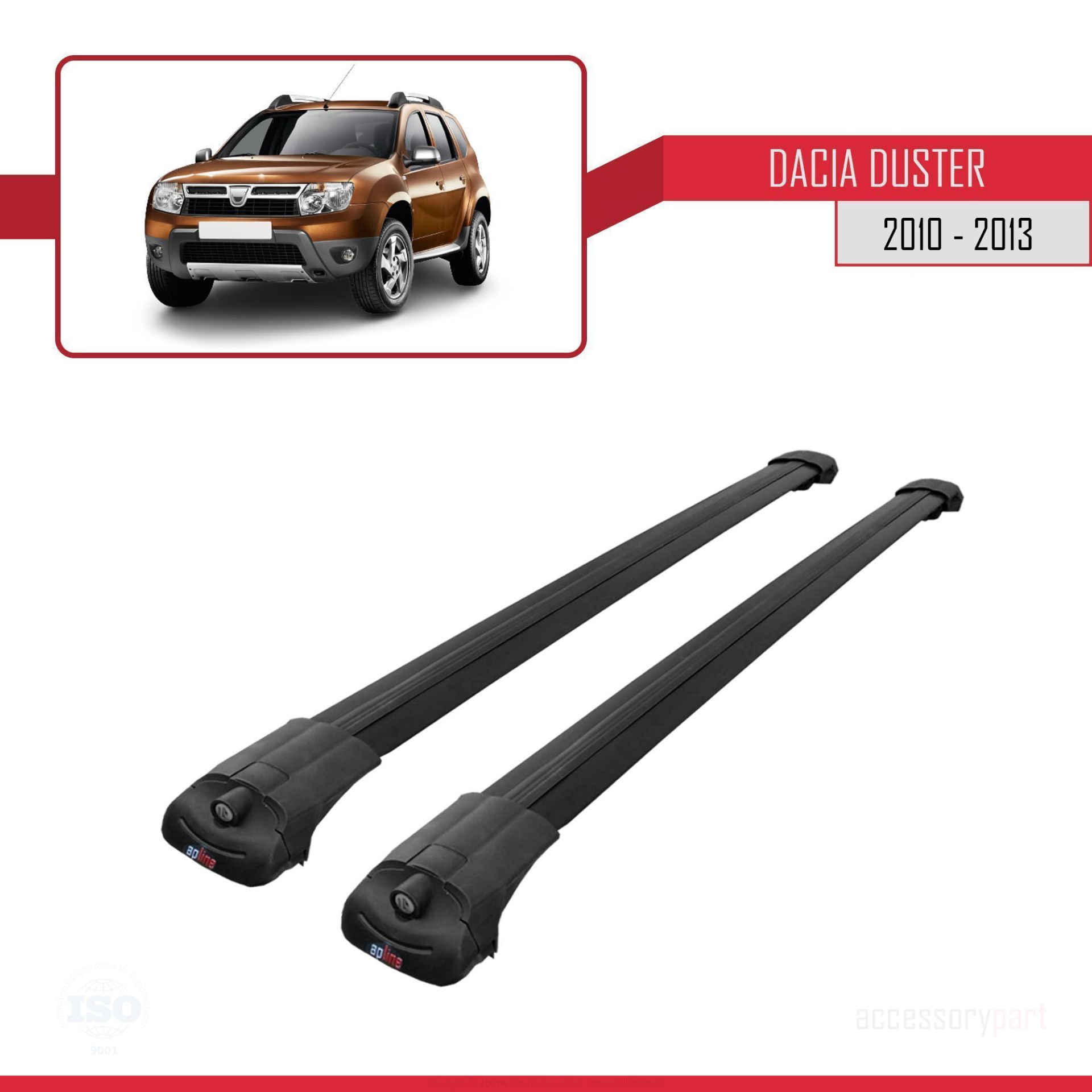 Dacia Duster 2010-2013 Arası ile uyumlu ACE-1 Ara Atkı Tavan Barı SİYAH