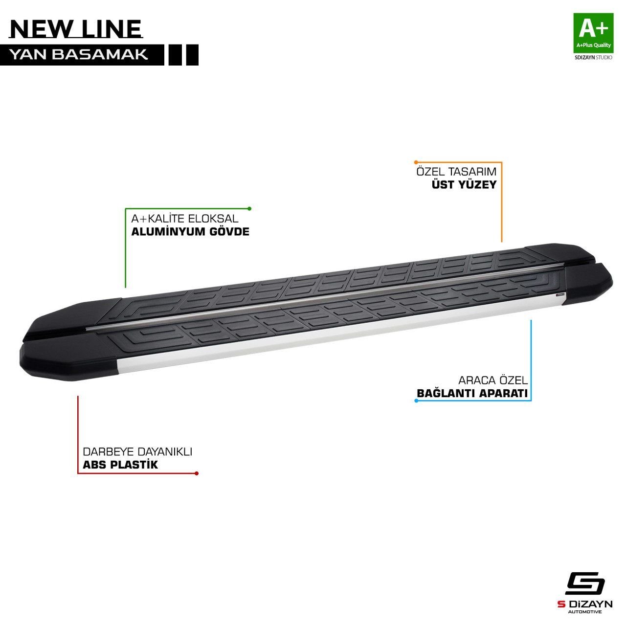 Skoda Kodiaq Uyumlu Newline Alüminyum Yan Basamak 193 Cm 2017 Üzeri