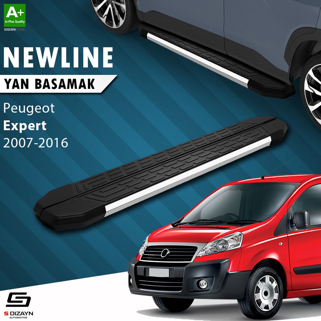 S-Dizayn Peugeot Expert 2 Kısa Şase NewLine Krom Yan Basamak 213 Cm 2007-2016