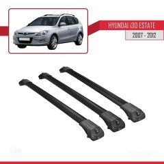 Hyundai İ30 ESTATE 2007-2012 Arası ile uyumlu ACE-1 Ara Atkı Tavan Barı SİYAH 3 ADET BAR