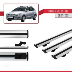 Hyundai İ30 ESTATE 2007-2012 Arası ile uyumlu Basic Model Ara Atkı Tavan Barı GRİ 3 ADET