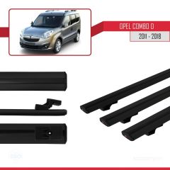 Opel Combo (D) 2012-2018 Arası ile uyumlu Basic Model Ara Atkı Tavan Barı SİYAH 3 ADET