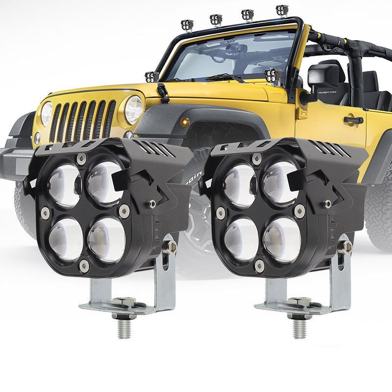 Offroad sis lambası kırmızı gündüz ledli çakarsız 7.8 x 7.8 x 7.1cm set 12-60v /  LASS366-1