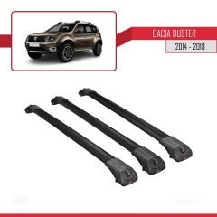 Dacia Duster 2014-2018 Arası ile uyumlu ACE-1 Ara Atkı Tavan Barı SİYAH 3 ADET BAR