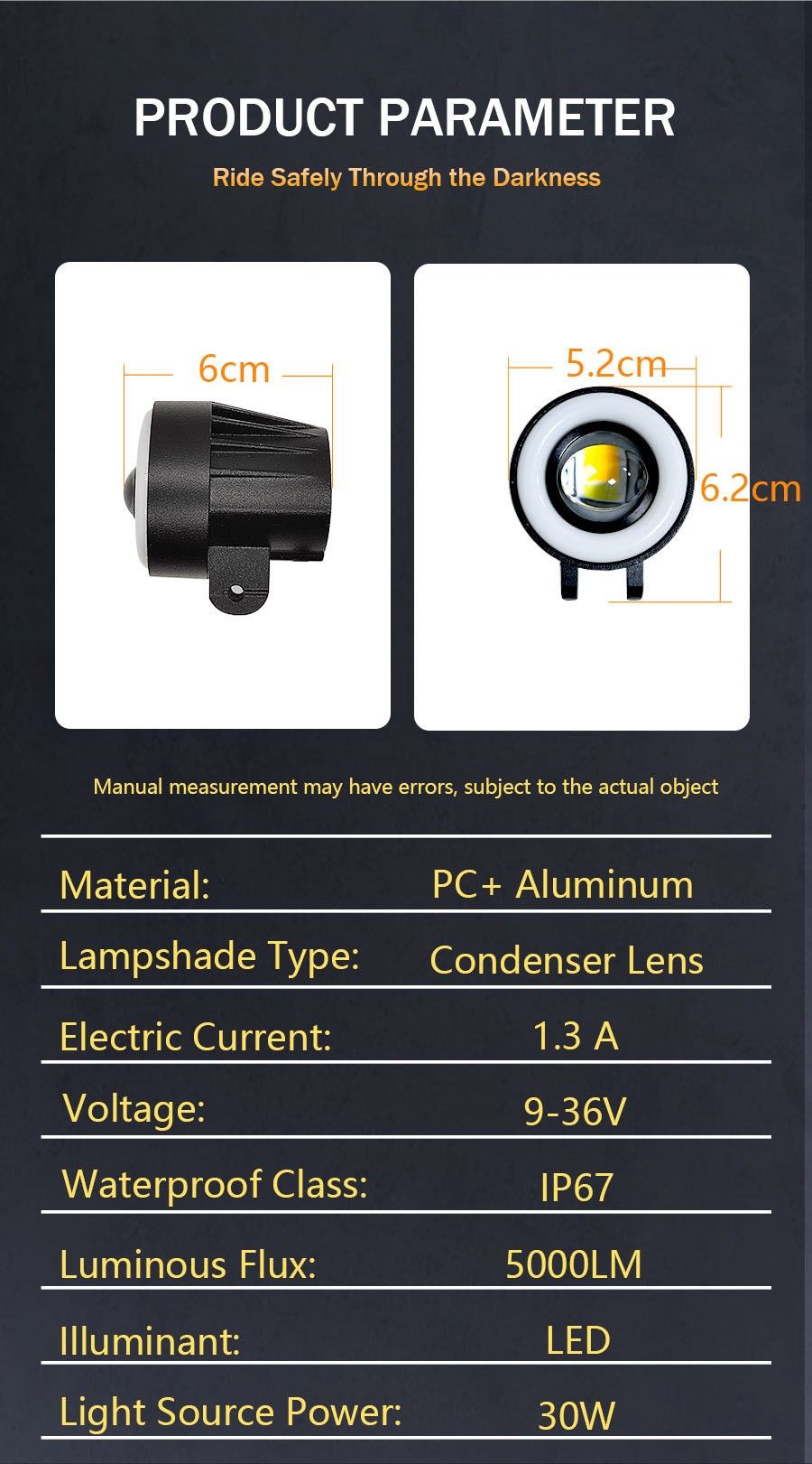 Offroad sis lambası sarı-beyaz 7 renk gündüz ledli dönerli set 12-60V /  LASS372