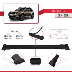 Dacia Duster 2014-2018 Arası ile Uyumlu FLY Model Ara Atkı Tavan Barı SİYAH 3 ADET BAR