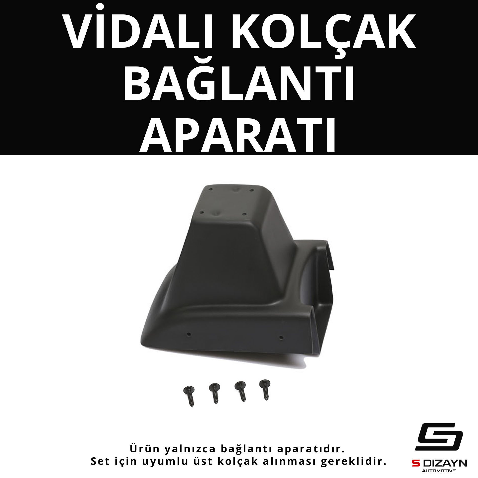 S-Dizayn Ford Fiesta ABS Vidalı Kol Dayama Kolçak Alt Adaptör 2009-2017 A+Kalite