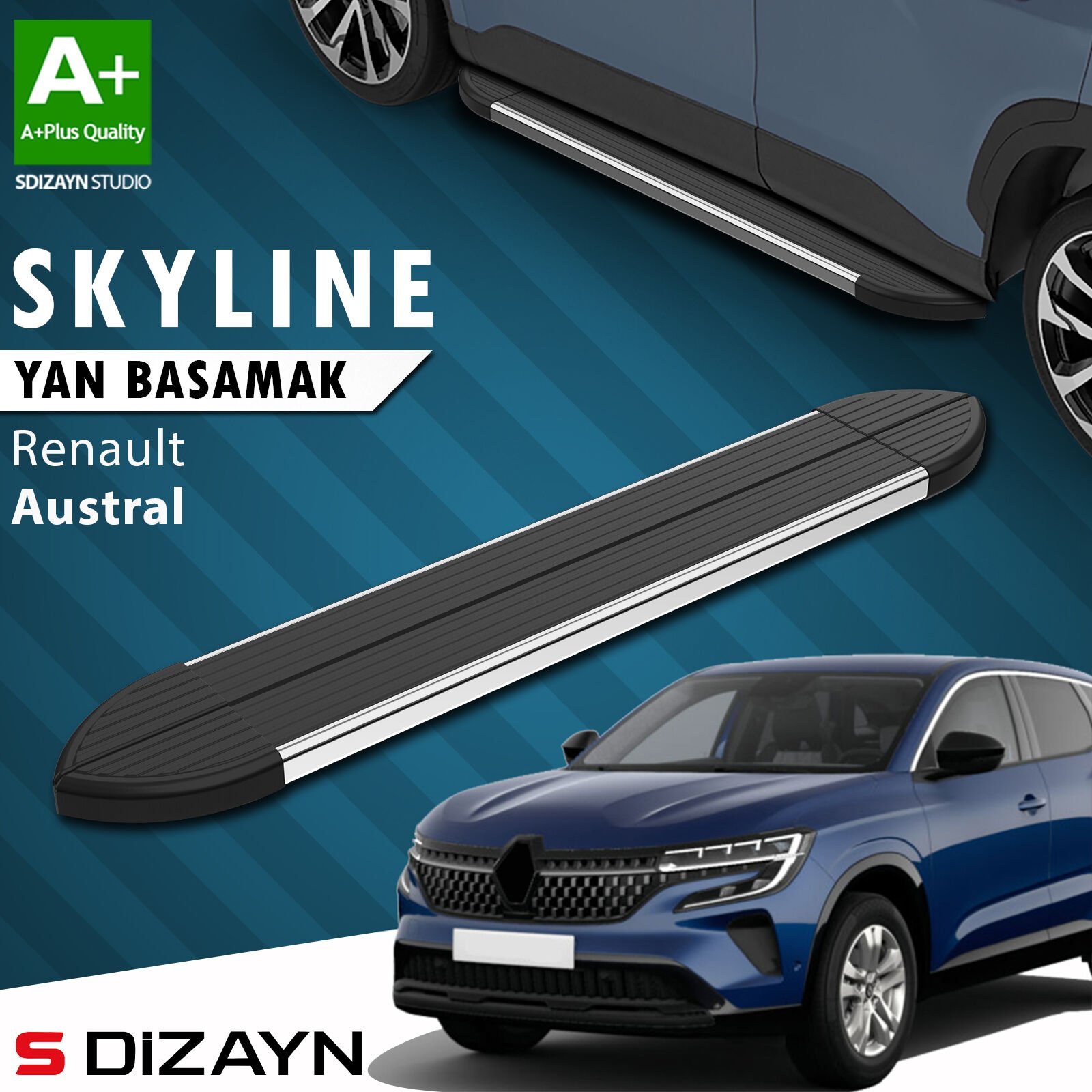 S-Dizayn Renault Austral Skyline Krom Yan Basamak 183 Cm 2023 Üzeri A+ Kalite