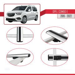 Opel Combo (E) 2019-2022 Arası ile uyumlu Basic Model Ara Atkı Tavan Barı GRİ 3 ADET