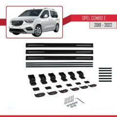 Opel Combo (E) 2019-2022 Arası ile uyumlu Basic Model Ara Atkı Tavan Barı SİYAH 3 ADET