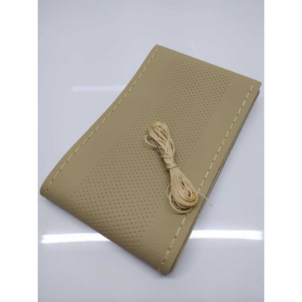 Direksiyon Simidi Kaplaması, 38 cm/15 inç Deri Direksiyon Simidi Kılıfı İğne ve İplikle El Yapımı