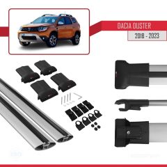 Dacia Duster 2018-2023 Arası ile Uyumlu FLY Model Ara Atkı Tavan Barı GRİ