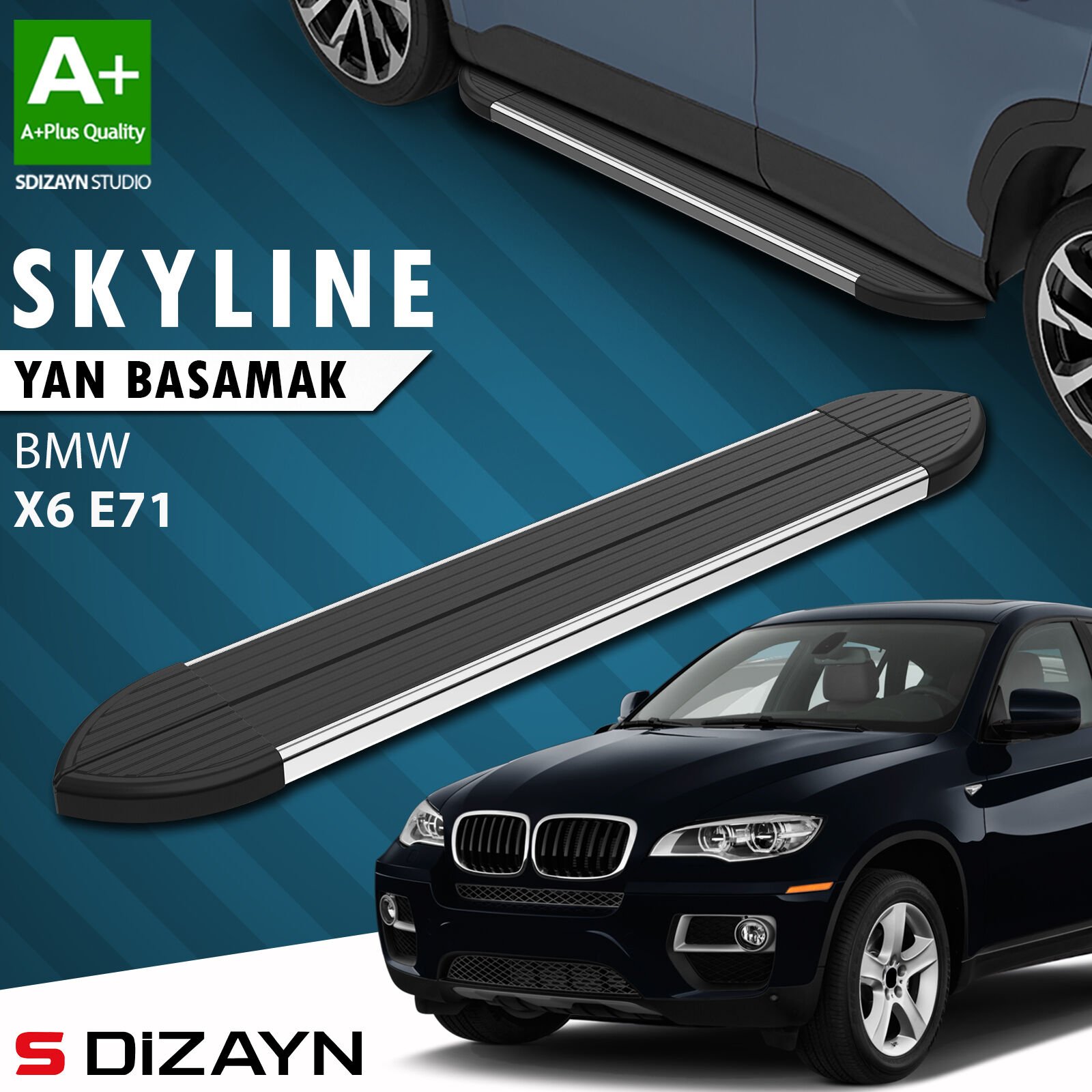 S-Dizayn Bmw X6 E71 Skyline Krom Yan Basamak 193 Cm 2008-2014 A+ Kalite