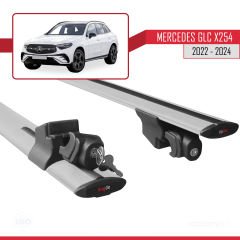 Mercedes GLC (X254) 2022 ve Sonrası ile uyumlu HOOK Model Anahtar Kilitli Ara Atkı Tavan Barı GRİ