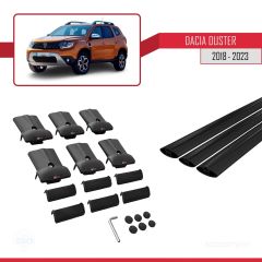 Dacia Duster 2018-2023 Arası ile Uyumlu FLY Model Ara Atkı Tavan Barı SİYAH 3 ADET BAR