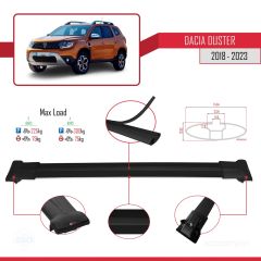 Dacia Duster 2018-2023 Arası ile Uyumlu FLY Model Ara Atkı Tavan Barı SİYAH 3 ADET BAR