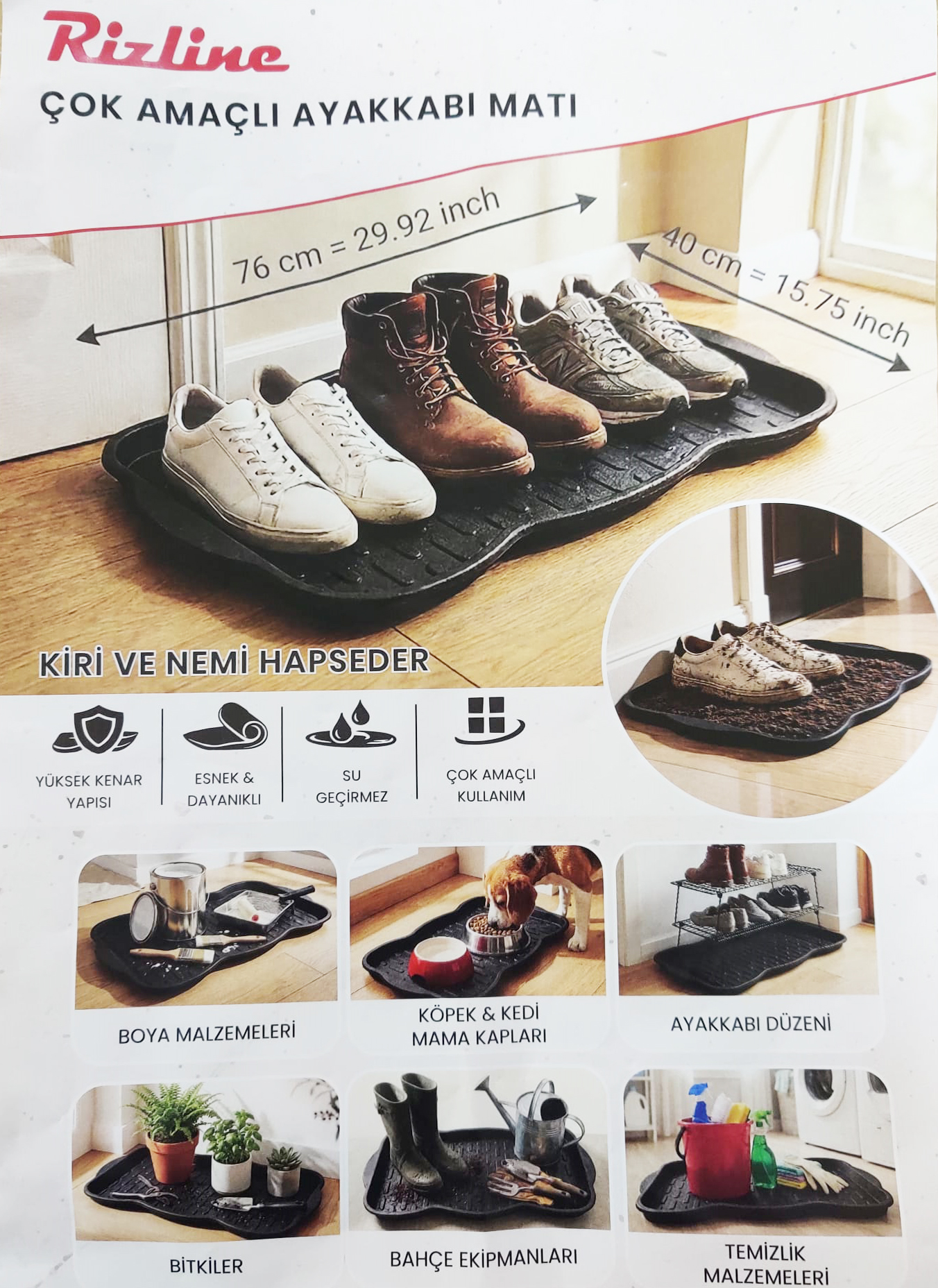 Çok Amaçlı Ayakkabı Matı Havuzlu Paspas