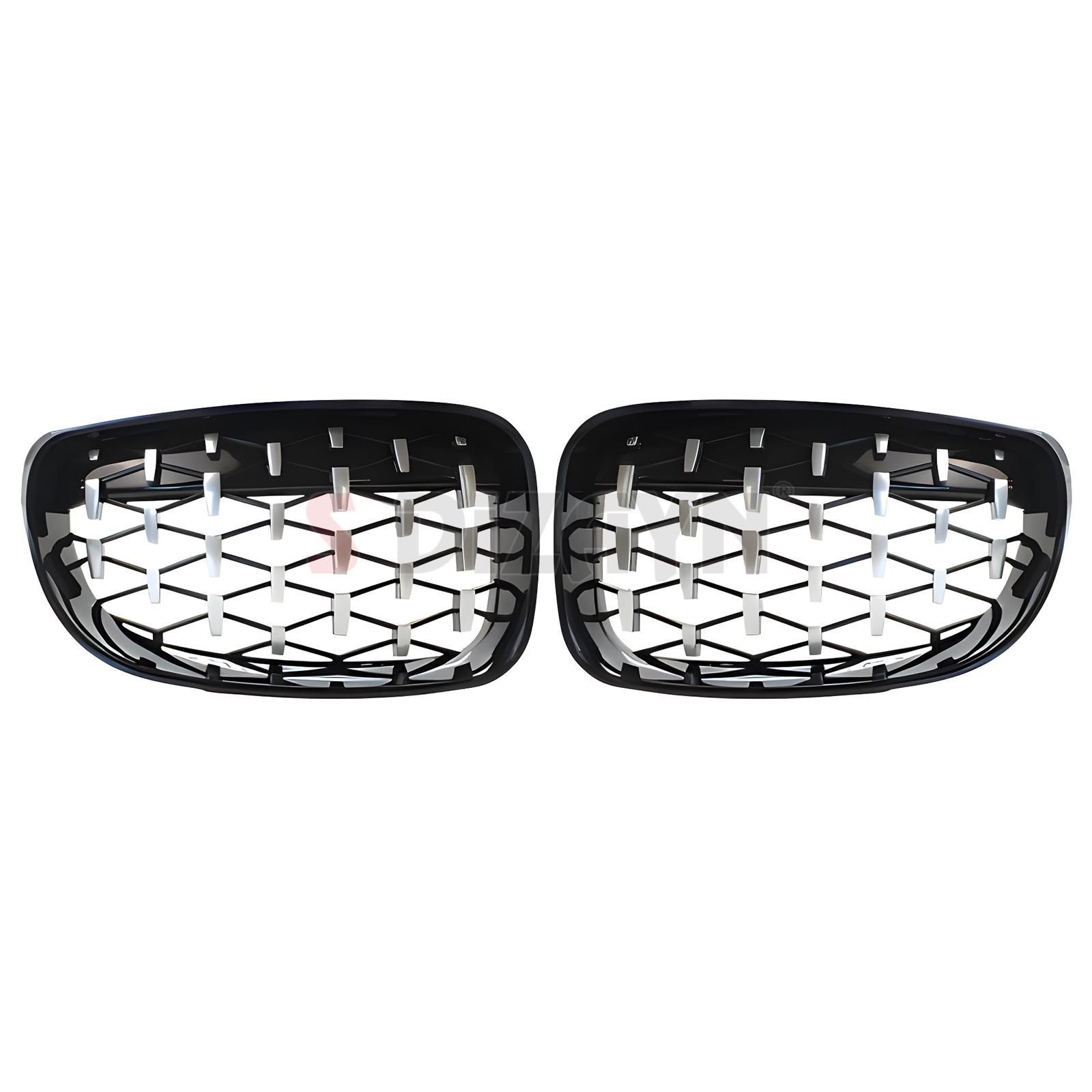 S-Dizayn Bmw 1 Serisi E81/E87 Ön Panjur Böbrek Parlak Siyah Çerçeveli Krom Diamond Model 2008-2012