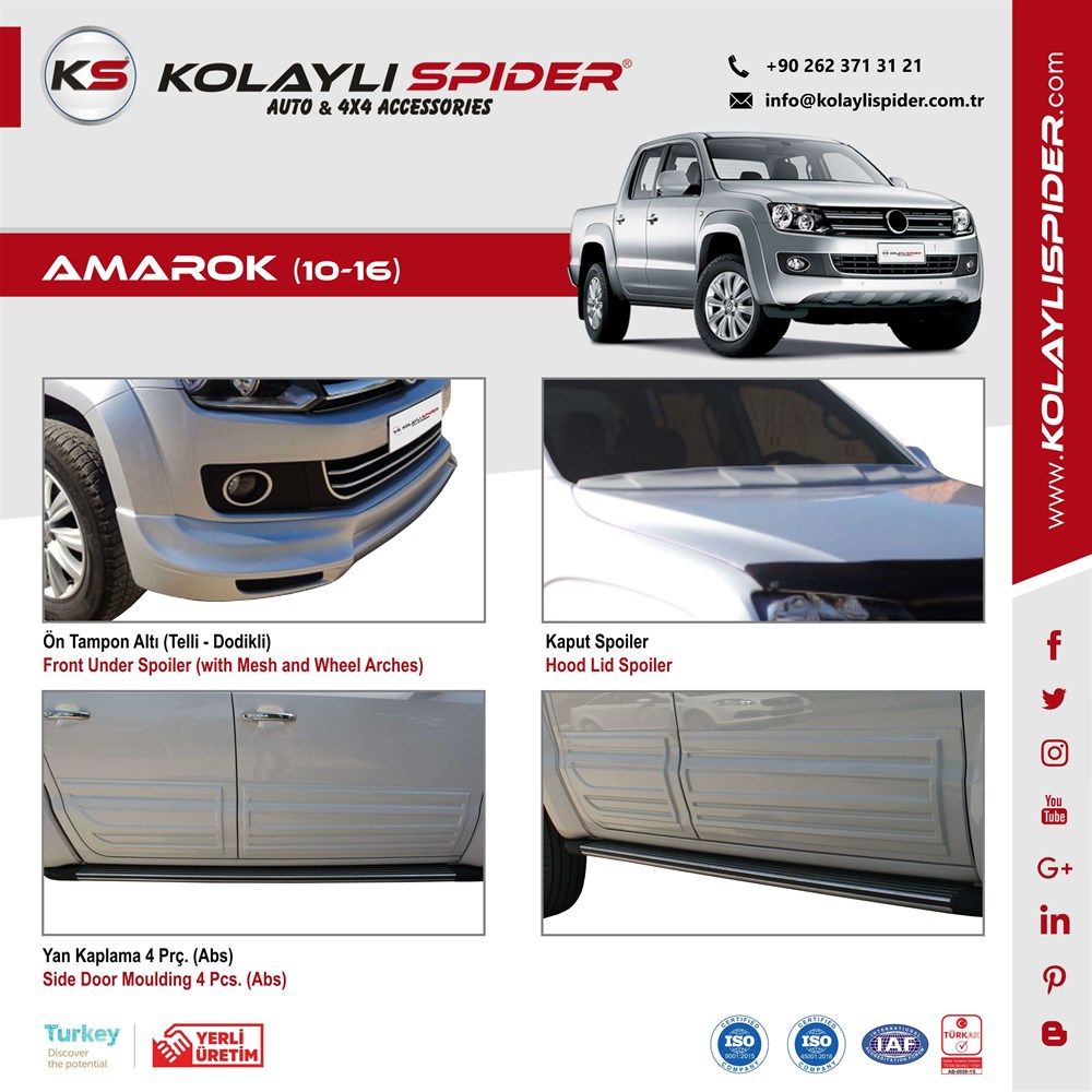 VW Amarok Ayna Kapağı 2 Prç Abs Krom 2010-2016