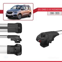 Opel Combo (E) Life PASSENGERVAN 2019-2023 Arası ile uyumlu ACE-1 Ara Atkı Tavan Barı GRİ 4 ADET BAR