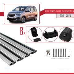 Opel Combo (E) Life PASSENGERVAN 2019-2023 Arası ile uyumlu ACE-1 Ara Atkı Tavan Barı GRİ 4 ADET BAR