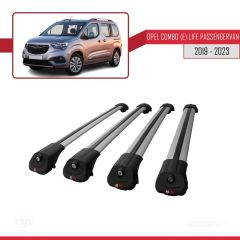 Opel Combo (E) Life PASSENGERVAN 2019-2023 Arası ile uyumlu ACE-1 Ara Atkı Tavan Barı GRİ 4 ADET BAR