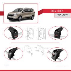 Dacia Lodgy 2012-2022 Arası ile uyumlu ACE-2 Ara Atkı Tavan Barı GRİ