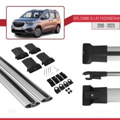 Opel Combo E Life PASSENGERVAN 2019-2023 Arası ile Uyumlu FLY Model Ara Atkı Tavan Barı GRİ