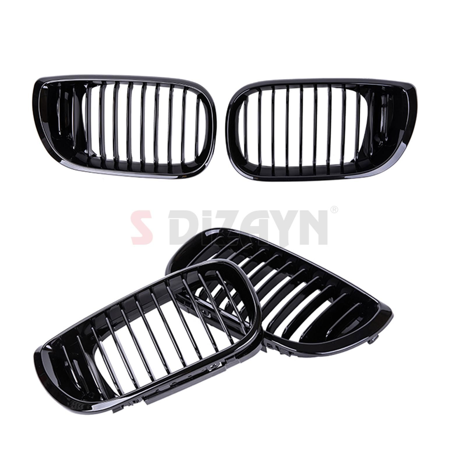 S-Dizayn Bmw 3 Serisi E46 Ön Panjur Böbrek Parlak Siyah Piano Black Düz Model 2002-2005