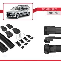 Dacia Logan MCV 2007-2012 Arası ile uyumlu ACE-1 Ara Atkı Tavan Barı SİYAH