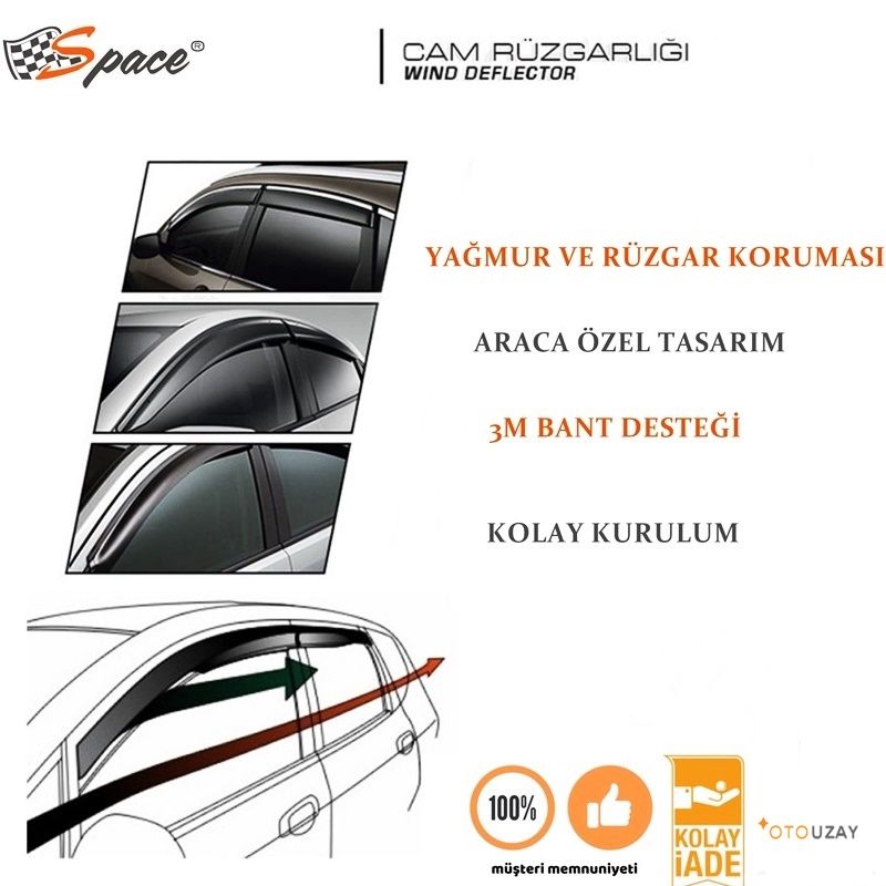 Cam Rüzgarlığı 9Mm Toyota/Avensıs 2012 4'Lü Set / Caru142